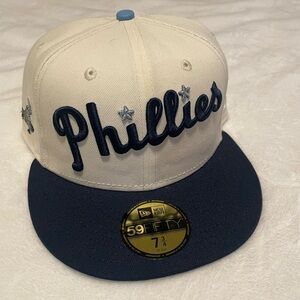 New Era Cream and Blue Phillies Hat